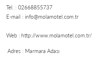 Mola Butik Hotel iletiim bilgileri